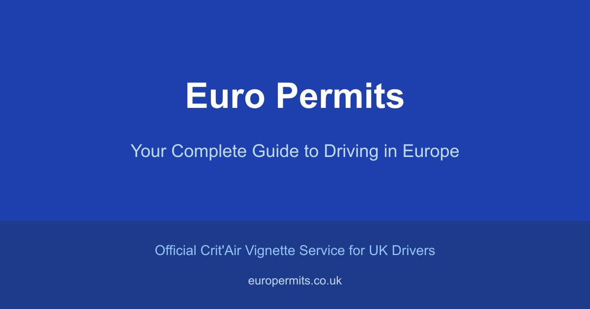 Crit'Air Sticker for UK Drivers 2026 | £19.95 All-In – Euro Permits